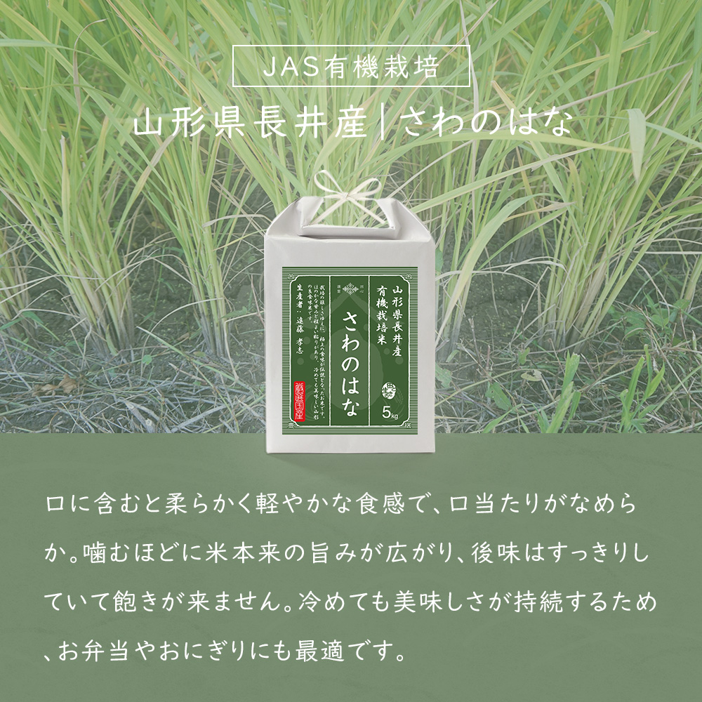 令和7年産 お米 さわのはな 5kg 山形県 長井産 JAS有機栽培 お米 米